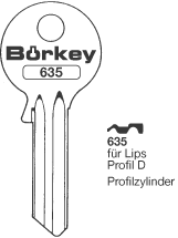 Afbeelding van Borkey 635 Cilindersleutel voor LIPS D