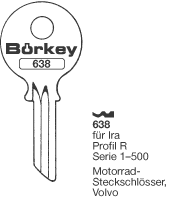 Afbeelding van Borkey 638 Cilindersleutel voor IRA R VOLVO