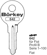 Afbeelding van Borkey 642 Cilindersleutel voor FIST B, FIAT