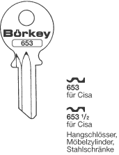 Afbeelding van Borkey 653½ Cilindersleutel voor CISA