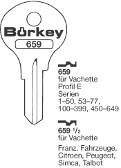Afbeelding van Borkey 659½ Cilindersleutel voor VACHETTE