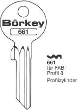 Afbeelding van Borkey 661 Cilindersleutel voor FAB SKODA