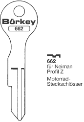 Afbeelding van Borkey 662 Cilindersleutel voor NEIMAN Z VOR