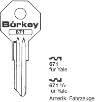 Afbeelding van Borkey 671½ Cilindersleutel voor YALE