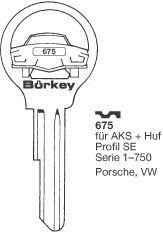 Afbeelding van Borkey 675 Cilindersleutel voor HUF SE VW