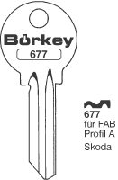 Afbeelding van Borkey 677 Cilindersleutel voor FAB A SKODA