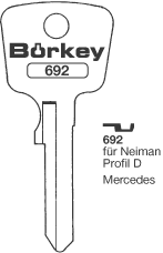 Afbeelding van Borkey 692 Cilindersleutel voor NEIM. D VORN