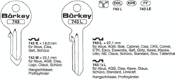 Afbeelding van Borkey 743½L Cilindersleutel voor  ABUS,CISA ETC.