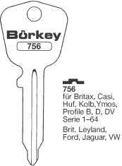 Afbeelding van Borkey 756 Cilindersleutel voor KOLB B+D