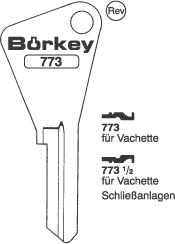 Afbeelding van Borkey 773 Cilindersleutel voor VACHETTE