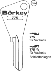 Afbeelding van Borkey 775 Cilindersleutel voor VACHETTE