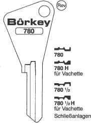 Afbeelding van Borkey 780½ Cilindersleutel voor VACHETTE