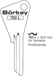 Afbeelding van Borkey 783L Cilindersleutel voor VACHETTE