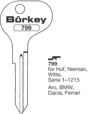 Afbeelding van Borkey 799 Cilindersleutel voor WITTE NEIM.