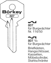 Afbeelding van Borkey 807½ Cilindersleutel voor BURG