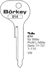 Afbeelding van Borkey 814 Cilindersleutel voor WITTE L MITT