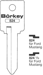 Afbeelding van Borkey 824 Cilindersleutel voor FORD MUSTANG