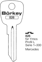 Afbeelding van Borkey 826 Cilindersleutel voor YMOS L, MERC