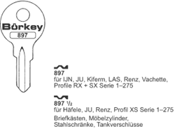 Afbeelding van Borkey 897½ Cilindersleutel voor RENZ JU XS