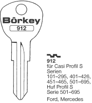 Afbeelding van Borkey 912 Cilindersleutel voor CASI S, MERC