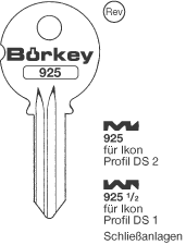Afbeelding van Borkey 925 Cilindersleutel voor Z.I. DS2 VSA