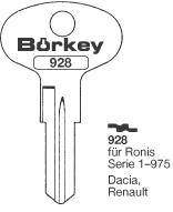 Afbeelding van Borkey 928 Cilindersleutel voor RONIS 70
