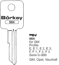 Afbeelding van Borkey 964 Cilindersleutel voor G.M. J