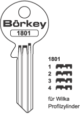 Afbeelding van Borkey 1801 3 Cilindersleutel voor WILKA