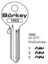 Afbeelding van Borkey 1662 3 Cilindersleutel voor GTV PROF.
