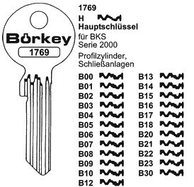 Afbeelding van Borkey 1769 B17 Cilindersleutel voor BKS (B17)