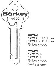 Afbeelding van Borkey Cilindersleutel 1272½K