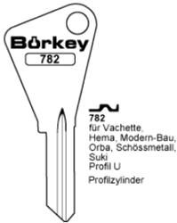 Afbeelding van Borkey 782 Cilindersleutel voor VACHETTE ETC