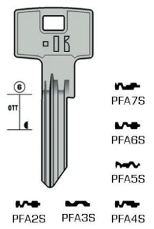 Afbeelding van Pfaffenhain cilindersleutel PFA6S brass (PHF16R)