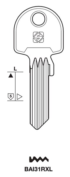 Afbeelding van Silca Cilindersleutel staal BAI31RXL