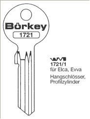 Afbeelding van Borkey 1721 1 Cilindersleutel voor EVVA/ELCA
