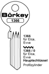 Afbeelding van Borkey 1366 0 Cilindersleutel voor ELCA/EVVA