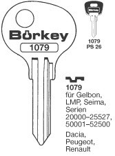 Afbeelding van Borkey 1079 Cilindersleutel voor LMP/GELBON
