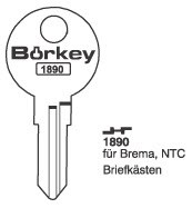 Afbeelding van Borkey 1890 Cilindersleutel voor BREMA/NTC