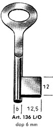 Afbeelding van Klaviersleutel art. 136L/O Dop 6mm (2918 blind)