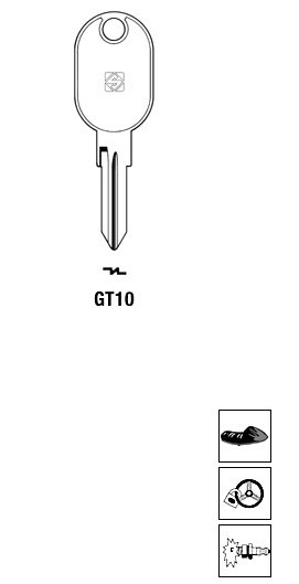 Afbeelding van Silca Autosleutel z/plastic kop staal GT10