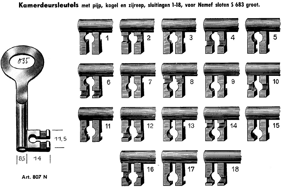 Afbeelding van Nemef klaviersleutel art. 807N (683 groot) /2