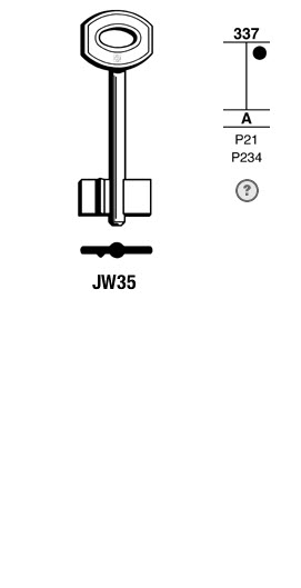 Afbeelding van Silca Klaviersleutel brass JW35