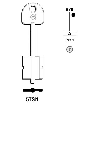 Afbeelding van Silca Klaviersleutel brass 5TSI1