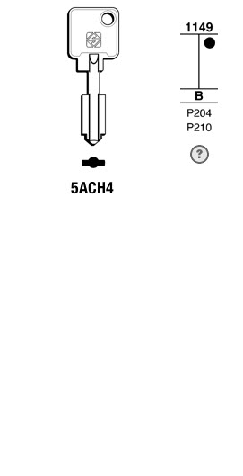 Afbeelding van Silca Klaviersleutel brass 5ACH4