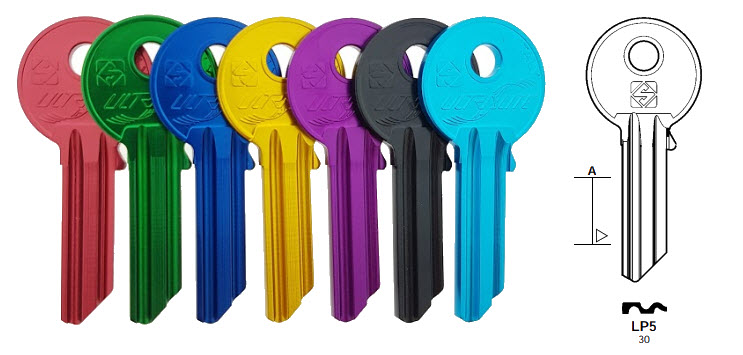 Afbeelding van Silca Cilindersleutel Ultralite donkerblauw LP5