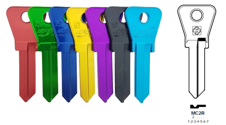 Afbeelding van Silca Cilindersleutel Ultralite donkerblauw MC2R
