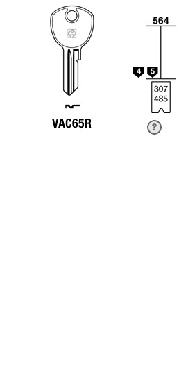 Afbeelding van Silca Cilindersleutel staal VAC65R