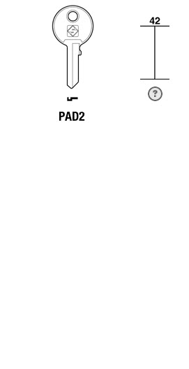 Afbeelding van Silca Cilindersleutel staal PAD2