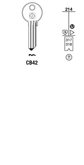 Afbeelding van Silca Cilindersleutel staal CB42