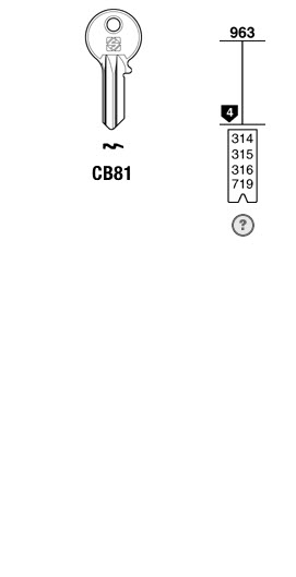 Afbeelding van Silca Cilindersleutel staal CB81